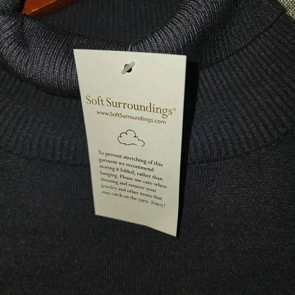 Soft Surrounding Women Grayish Blue Turtleneck Stretch Pullover Sweater Size 2X - Picture 5 of 9